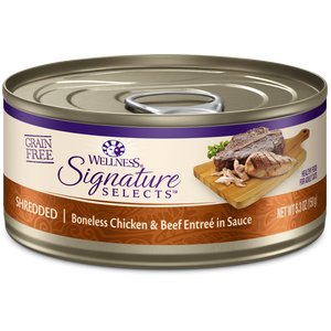 Wellness Signature Selects Grain Free Natural White Meat Chicken and Beef Entree in Sauce Wet Canned Cat Food